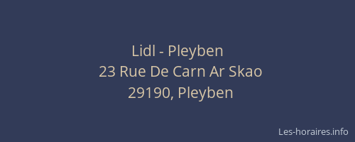 Lidl - Pleyben