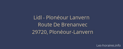 Lidl - Plonéour Lanvern