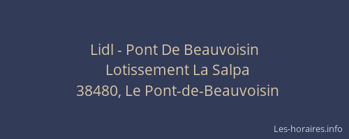 Lidl - Pont De Beauvoisin