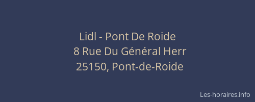 Lidl - Pont De Roide