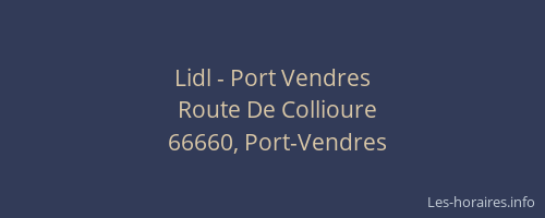 Lidl - Port Vendres
