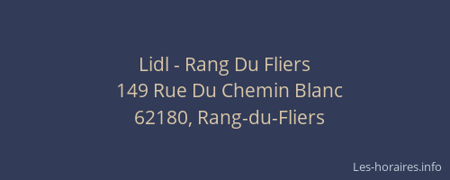 Lidl - Rang Du Fliers