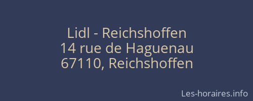 Lidl - Reichshoffen