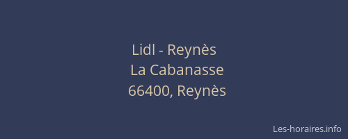 Lidl - Reyn&egrave;s