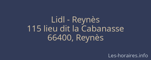Lidl - Reynès