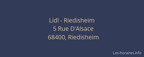 Lidl - Riedisheim