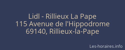 Lidl - Rillieux La Pape