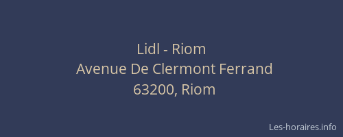 Lidl - Riom