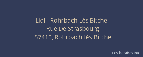 Lidl - Rohrbach Lès Bitche