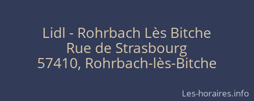 Lidl - Rohrbach Lès Bitche