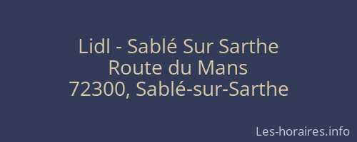 Lidl - Sablé Sur Sarthe