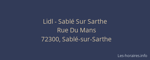 Lidl - Sablé Sur Sarthe