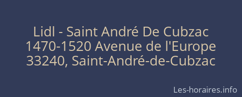 Lidl - Saint André De Cubzac