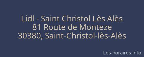 Lidl - Saint Christol Lès Alès