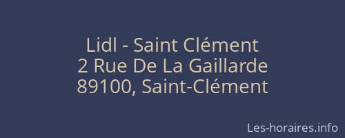 Lidl - Saint Clément
