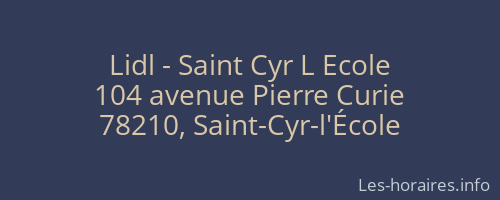 Lidl - Saint Cyr L Ecole