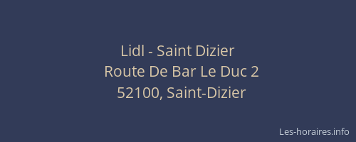 Lidl - Saint Dizier