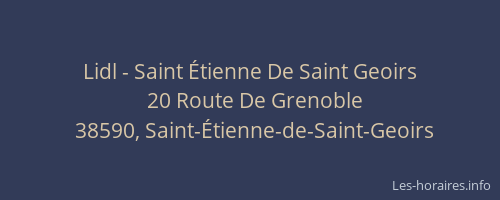 Lidl - Saint Étienne De Saint Geoirs