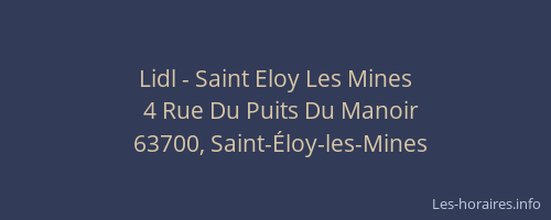 Lidl - Saint Eloy Les Mines