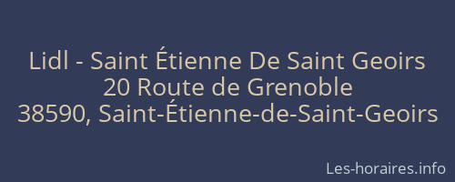 Lidl - Saint Étienne De Saint Geoirs