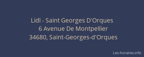 Lidl - Saint Georges D'Orques