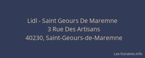 Lidl - Saint Geours De Maremne