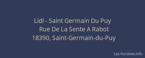 Lidl - Saint Germain Du Puy