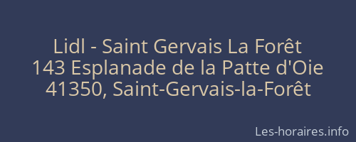 Lidl - Saint Gervais La Forêt