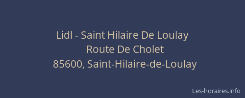 Lidl - Saint Hilaire De Loulay