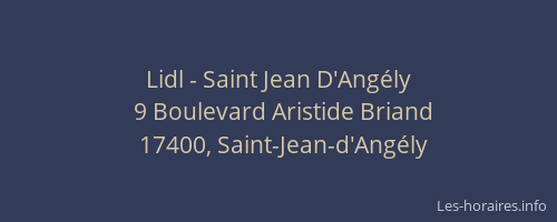Lidl - Saint Jean D'Angély