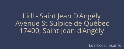 Lidl - Saint Jean D'Angély