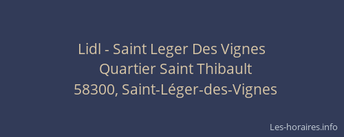 Lidl - Saint Leger Des Vignes
