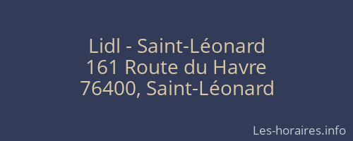 Lidl - Saint-Léonard