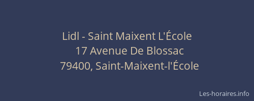Lidl - Saint Maixent L'École