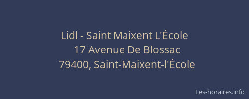 Lidl - Saint Maixent L'&Eacute;cole
