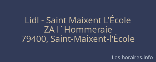 Lidl - Saint Maixent L'École