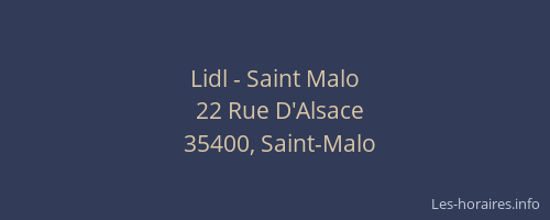 Lidl - Saint Malo