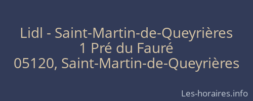 Lidl - Saint-Martin-de-Queyrières