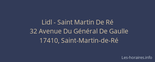 Lidl - Saint Martin De Ré