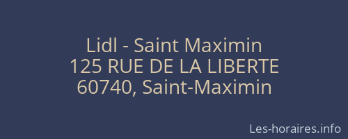 Lidl - Saint Maximin