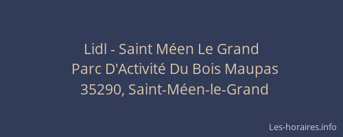 Lidl - Saint Méen Le Grand