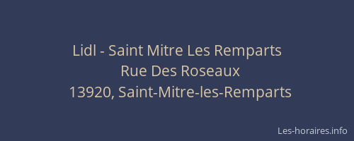 Lidl - Saint Mitre Les Remparts
