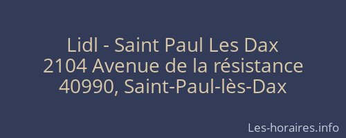 Lidl - Saint Paul Les Dax