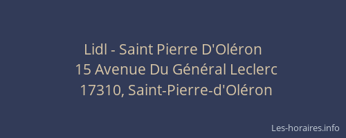 Lidl - Saint Pierre D'Oléron