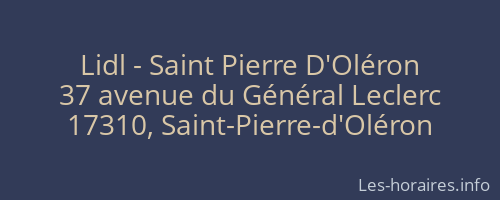Lidl - Saint Pierre D'Oléron