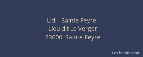 Lidl - Sainte Feyre