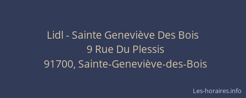 Lidl - Sainte Geneviève Des Bois