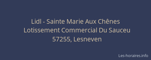 Lidl - Sainte Marie Aux Ch&ecirc;nes
