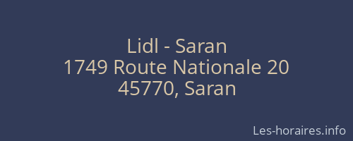Lidl - Saran