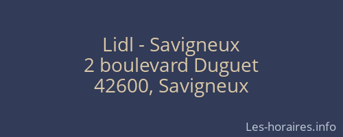 Lidl - Savigneux